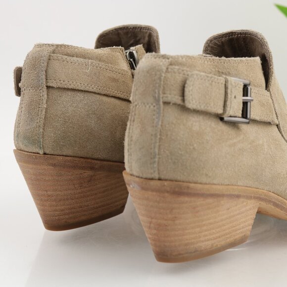 Eileen Fisher Womens Rein Boots Size 8 Tan Suede Low Block Heel Comfy Booties - Picture 3 of 11